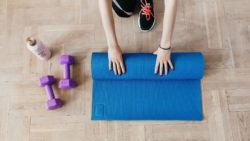 Exercise mat and weights