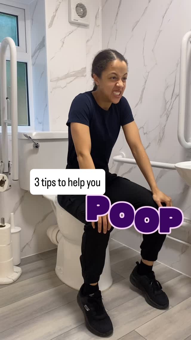 It surprises people to know that there is a huge variety in what classifies as a normal bowel movement pattern. Anything from 3 times a day, to every 3 days, could be ‘normal’ for someone. 

Regardless, it’s something we do pretty frequently, and if our mechanics aren’t great, it can cause issues. For example, prolapse, haemorrhoids, anal fissures, pelvic floor dysfunction etc.

There’s a lot more that can be said, but I always go back to these three tips:

1. Knees higher than hips. This helps to relax the pelvic floor, and we NEED the pelvic floor to relax to open the butt hole.

2. Lean forward. This literally helps to create a nice straight ‘poop shoot’ for the poop to slide right on out.

3. Breathe! Often people go right to straining and pushing as hard as they can, but this can have the opposite effect of clamming things up. 
I often just suggest starting with some slow deep diaphragmatic breaths, and you might find that this naturally gets the poop moving through the rectum and out the back end. 
We can also use our inhales and exhales to coordinate with some gentle pushing to help get things out.

Diet and supplements and all that are also important, but for today I just want to leave you with this. Next time you’re on the loo, give it a try.

If you’re struggling with constipation or other issues pooping, SEE A PELVIC PHYSIO. You don’t have to suffer in silence! Also happy to answer any questions if you shoot me a DM.

#pelvicfloor #pelvicphysio #poop #womenshealth #bowelhealth