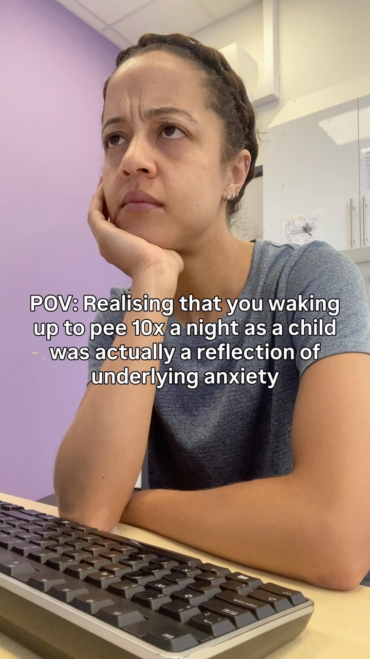 True story. It was only when I did my own bladder training as a pelvic physio that I realised, “Ohhh, so it’s NOT actually normal that I used to need to pee multiple times a night”. It just became a given that if we were on a road trip, we would need to stop to make sure I had the opportunity to go to the toilet.

Then I remember how I used to count to 8 in my head repeatedly, and it all makes sense. I was a pretty anxious child. We never really did anything about it though, maybe because we didn’t see anything wrong with the behaviour. It was just me. 

It was only when I got to university that things really changed, and I don’t even recall them changing. I just didn’t need to pee at night anymore.

PSA if you didn’t know already: if you’re between the ages of 5 and 50, you shouldn’t need to wake up more than once a night to pee, if that. There are loads of things that can affect this, some related to health conditions and other pretty benign (like pregnancy), but as a pelvic physio I see a lot of overactive bladder symptoms associated with anxiety. 

This is because anxiety triggers our fight-or-flight response, increases the release of stress hormones which really revs up your nervous system. This in turn makes nerves more sensitive, so they’re primed and ready to fire even if your bladder isn’t completely full. Muscles tighten up, which can put pressure on the bladder and the pelvic floor. And your overwound mind focuses on any and every sensation, even minor bladder fullness.

What can we do about it though? I’m glad you asked. Down -training of the nervous system which often includes a lot of breath work. Addressing any deficits in strength flexibility. And working on the mental side, addressing where the anxiety is coming from.

So what do your bladder habits say about you?

#pelvicphysio #pelvicfloor #bladderhealth #momlife #womensfitness