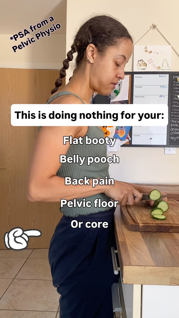 Release the cheeks! Unclench the bench! Push out the peach! Unglue the crack! Basically, stop clenching your butt. 

So many issues can stem from this, sometimes very subtle, thing: 
- Pelvic floor tension 
- Hip impingement 
- Lower back and disc issues 
- A belly that pooches out
- Neck and shoulder tension 
- I could go on and on 

Often one of the first steps is awareness. If you’re not sure whether you’re a clencher or not, give your glutes a good squeeze and then let it go. CAN you let it go? Muscles need to be able to let go in order to fully contract. Constant low-level tension ultimately makes you weaker and more prone to injury. 

So, have you discovered something new? What’s YOUR butt doing?

#pelvicphysio #posturetips #womensfitness #momjourney #postpartumfitness